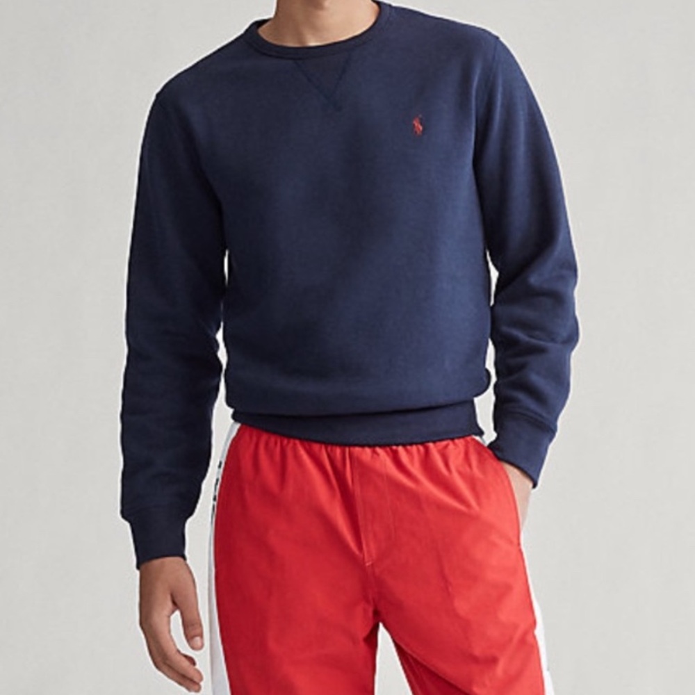 Polo Ralph Lauren Men’s XXL Navy Blue Crewneck Sweatshirt Red Pony Logo New